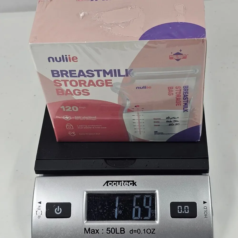 Nuliie 120 Pcs Breastmilk Storage Bags BPA-Free, 8oz/240ml
